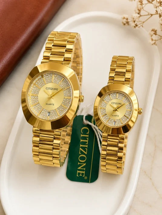 GOLDEN LUXURY COUPLE WATCHES