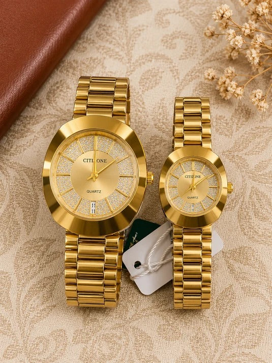 GOLDEN LUXURY COUPLE WATCHES
